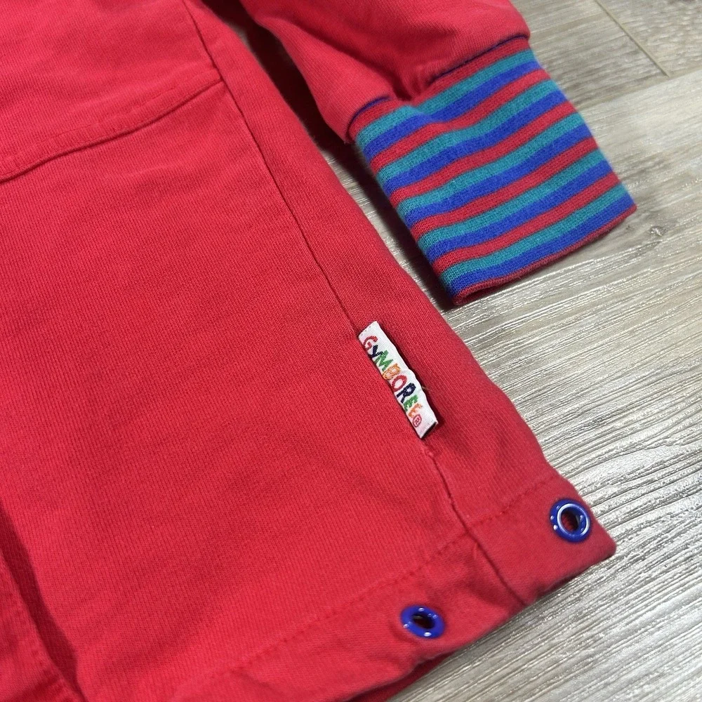 VTG Gymboree Rainbow Tag Medium Red 1/4‎ Zip Sweatshirt USA